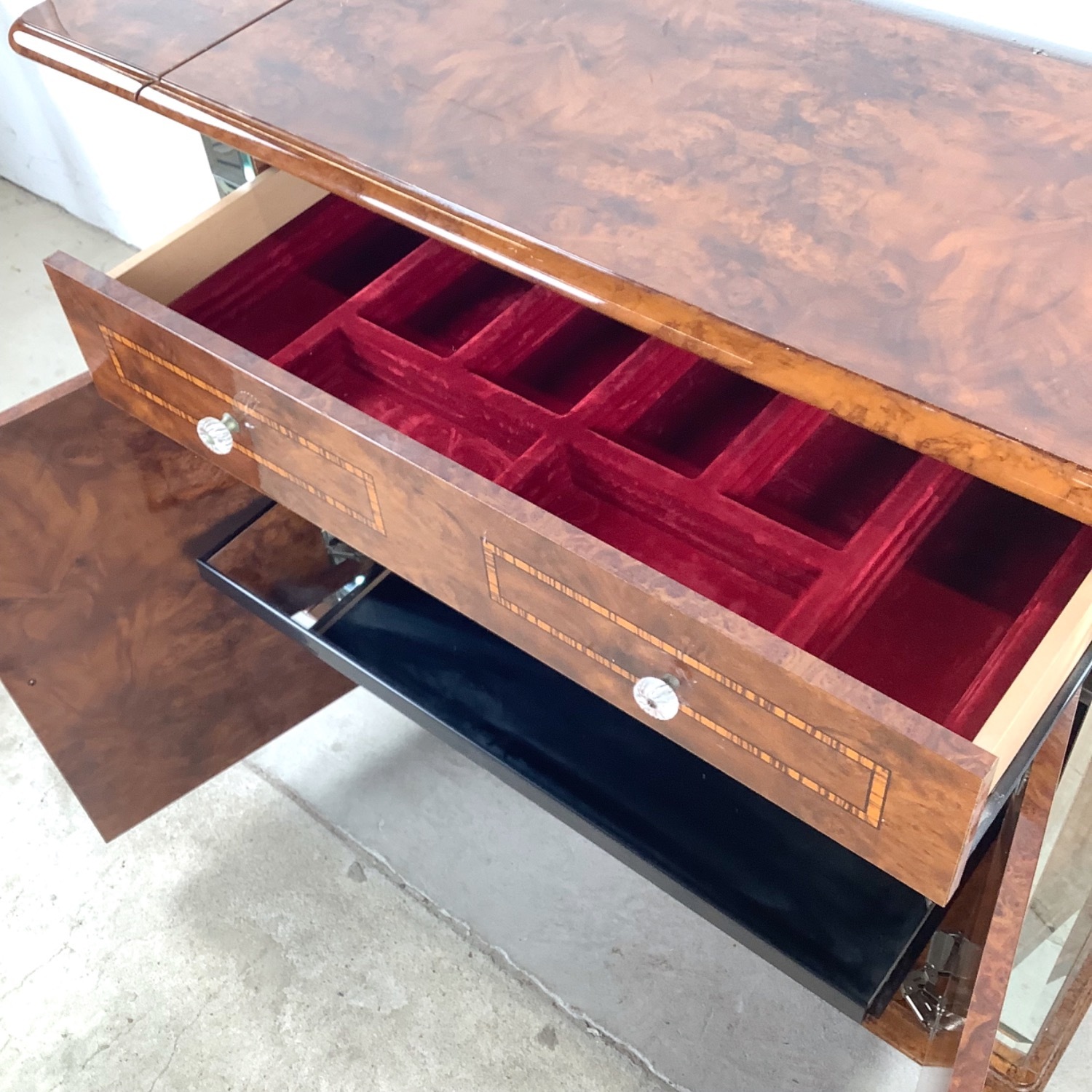 ALF Italia Burl and Mirror Console or Bar - image-5