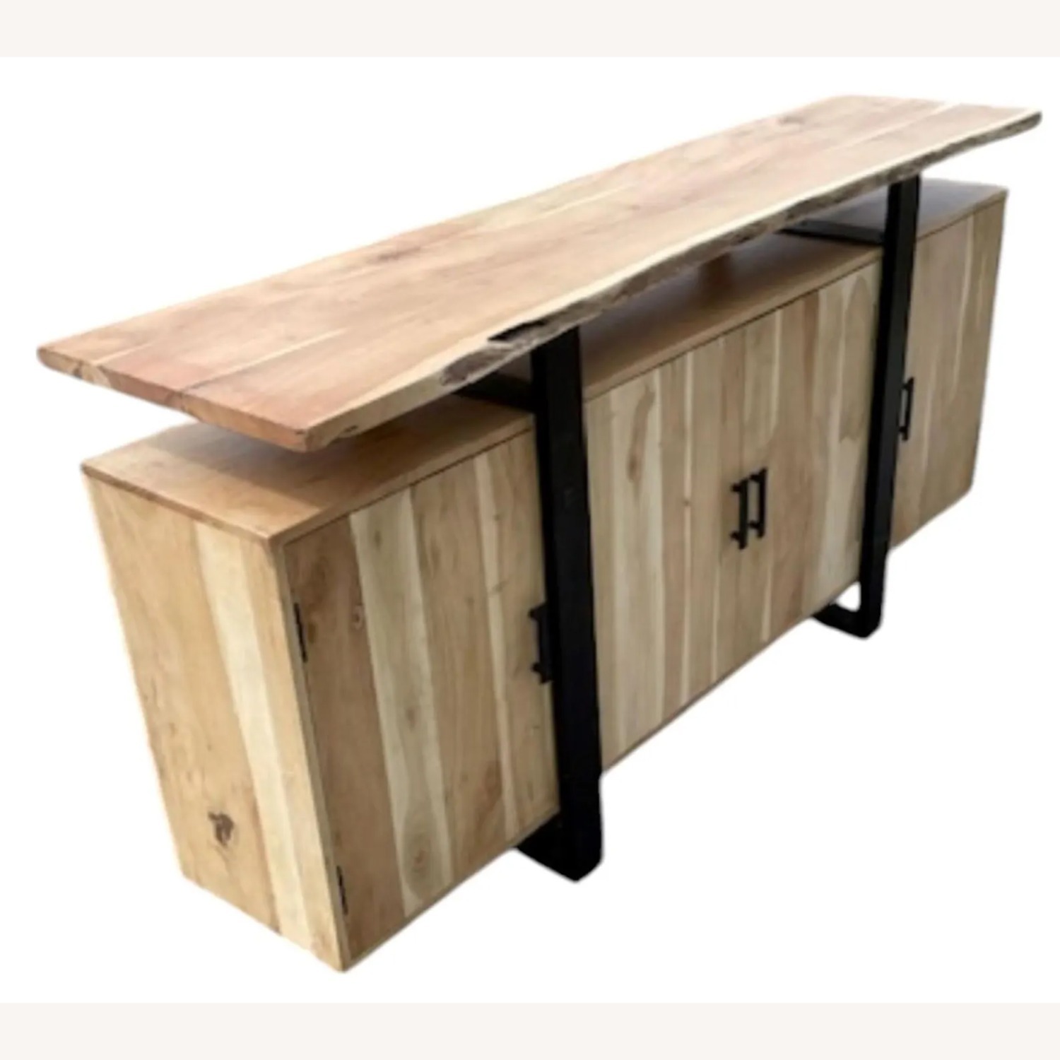 Rustic Live Edge Acacia Wood 4-Door Buffet Cabinet - image-3
