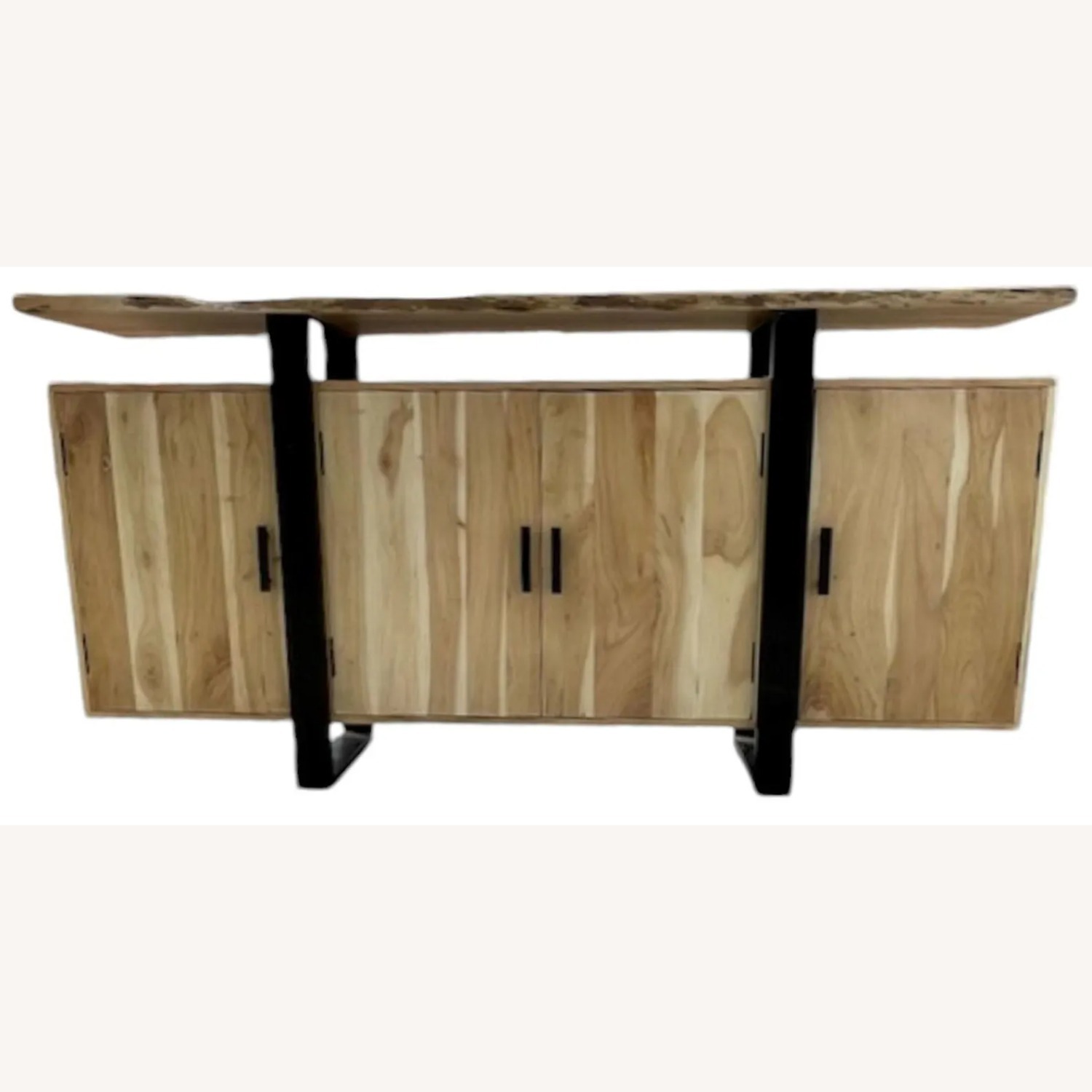 Rustic Live Edge Acacia Wood 4-Door Buffet Cabinet - image-0