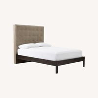 West Elm Dark Gray Leather King Bed