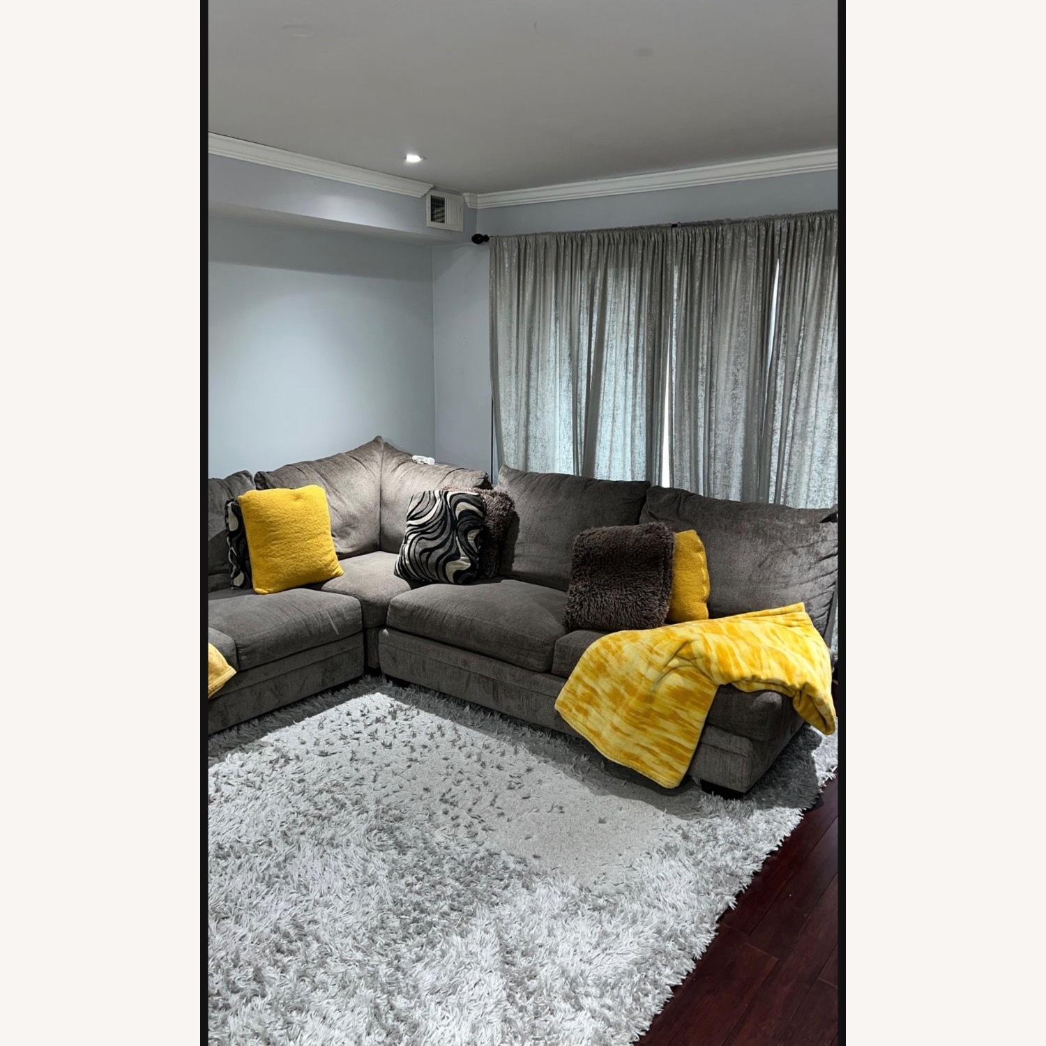 Luxe Gray 150'' 4 Piece Right Arm Facing Chaise Sectional - image-2