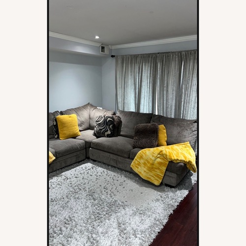 Used Luxe Gray 150'' 4 Piece Right Arm Facing Chaise Sectional for sale on AptDeco