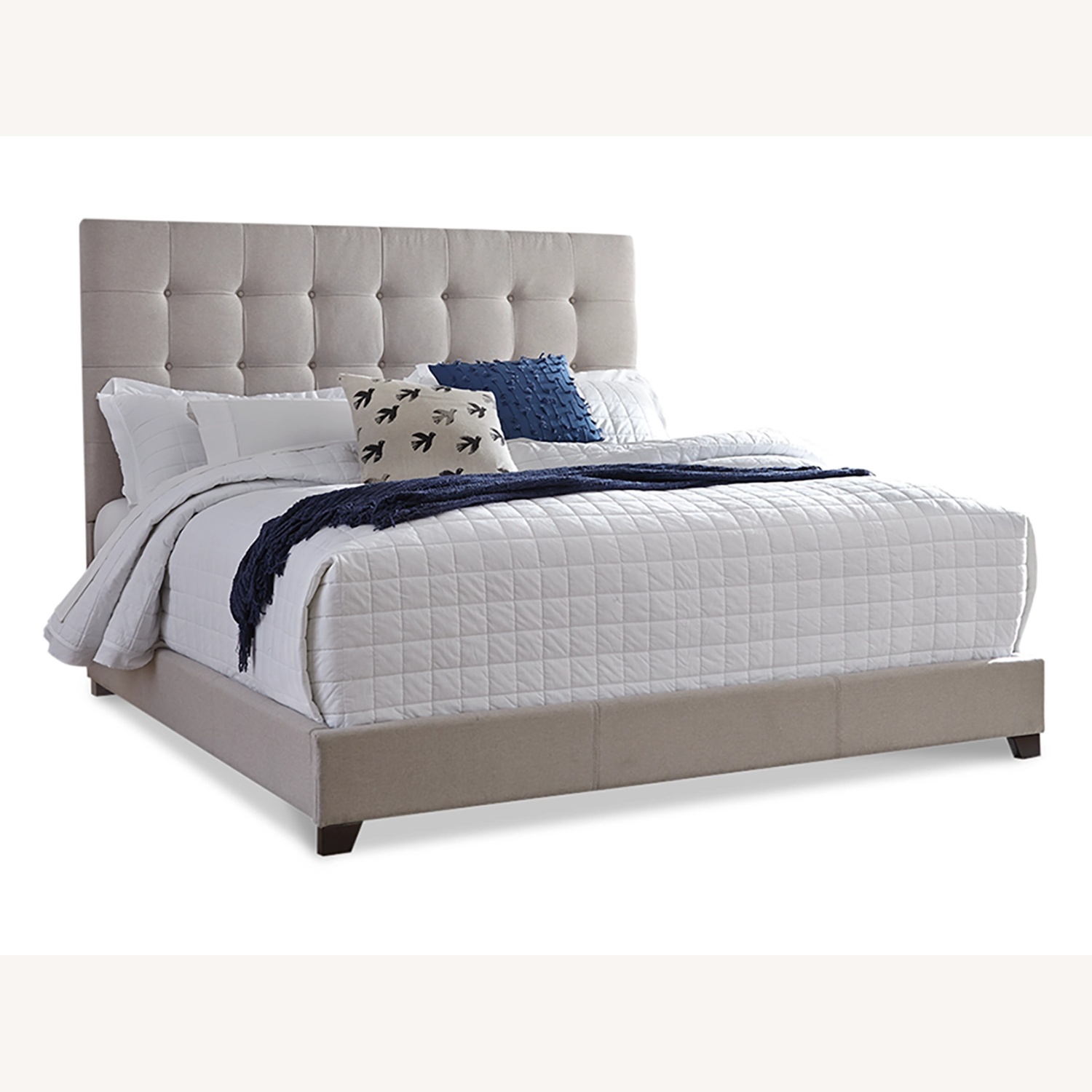 Ashley Dolante Bed Frame Queen Upholstered Beige - image-4