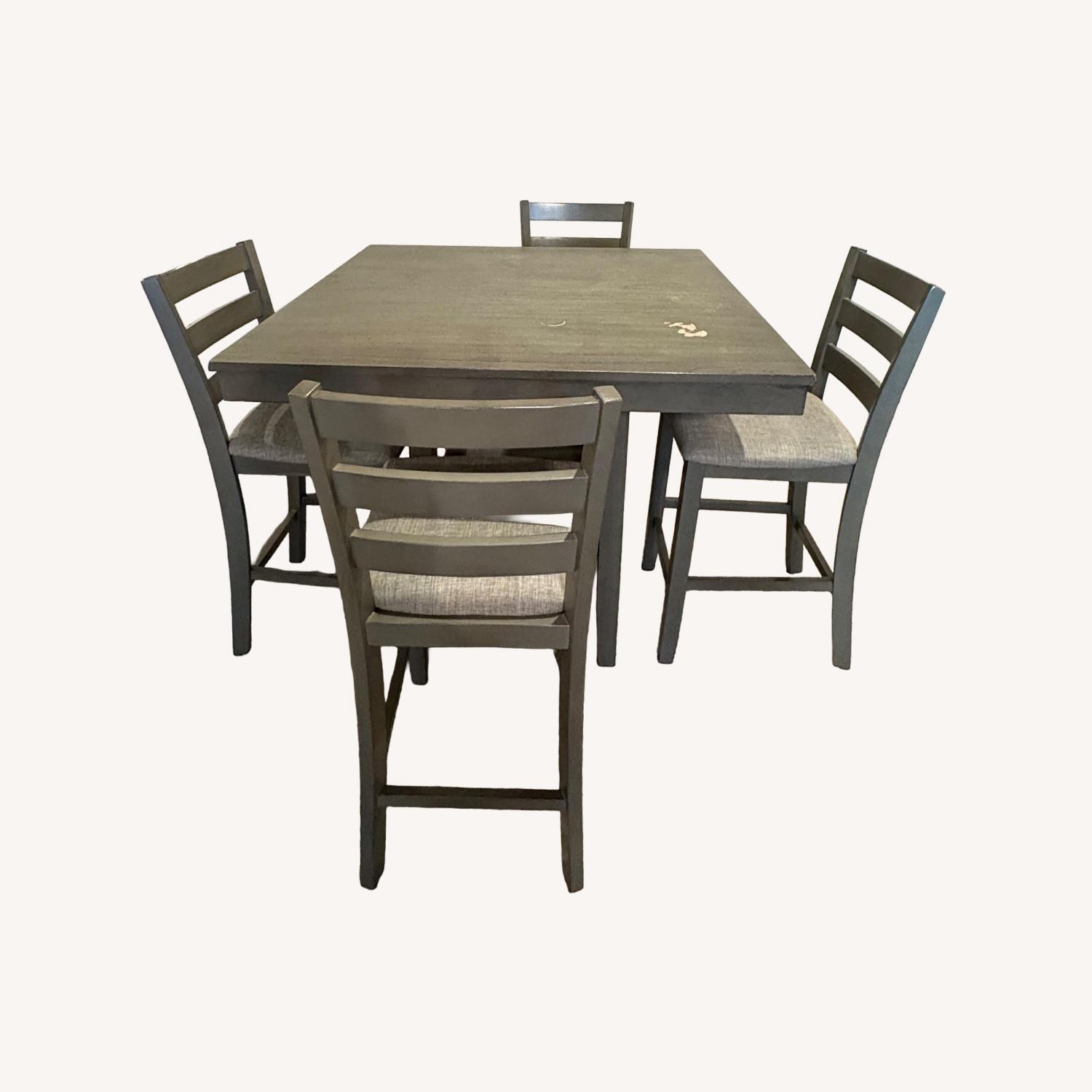 Dark Gray Wood Dining Sets - image-0