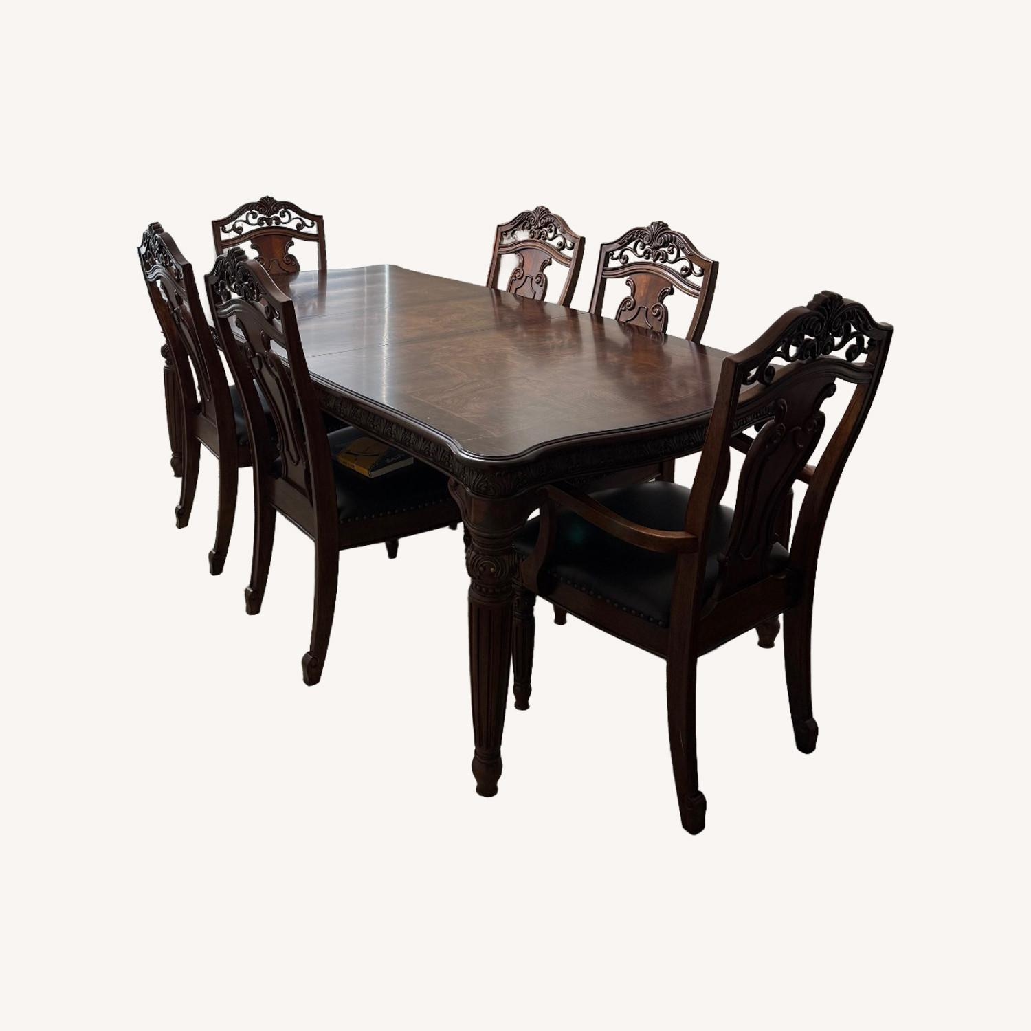 Vintage/Antique Dark Brown Wood Dining Sets - image-0