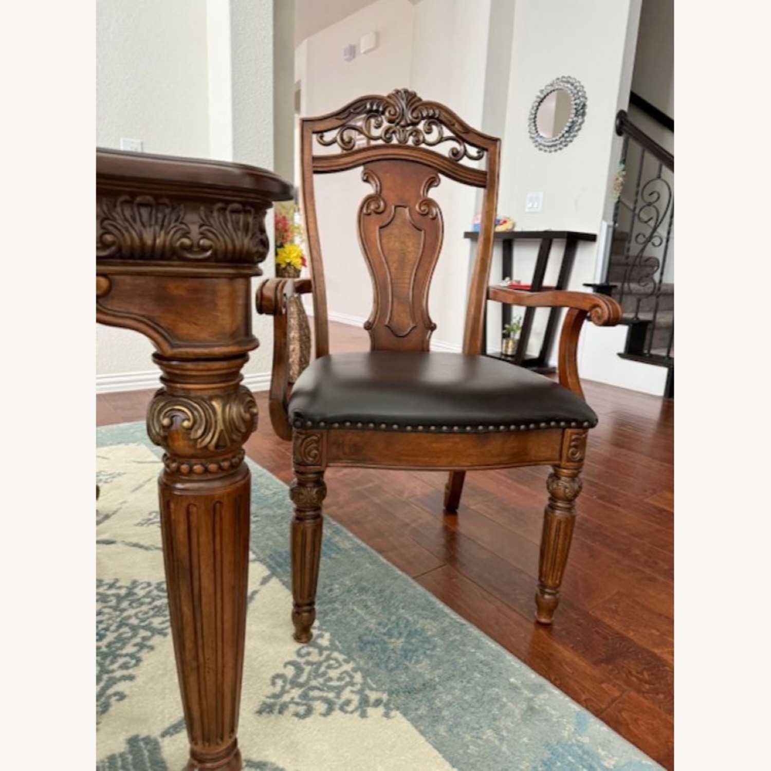 Vintage/Antique Dark Brown Wood Dining Sets - image-4