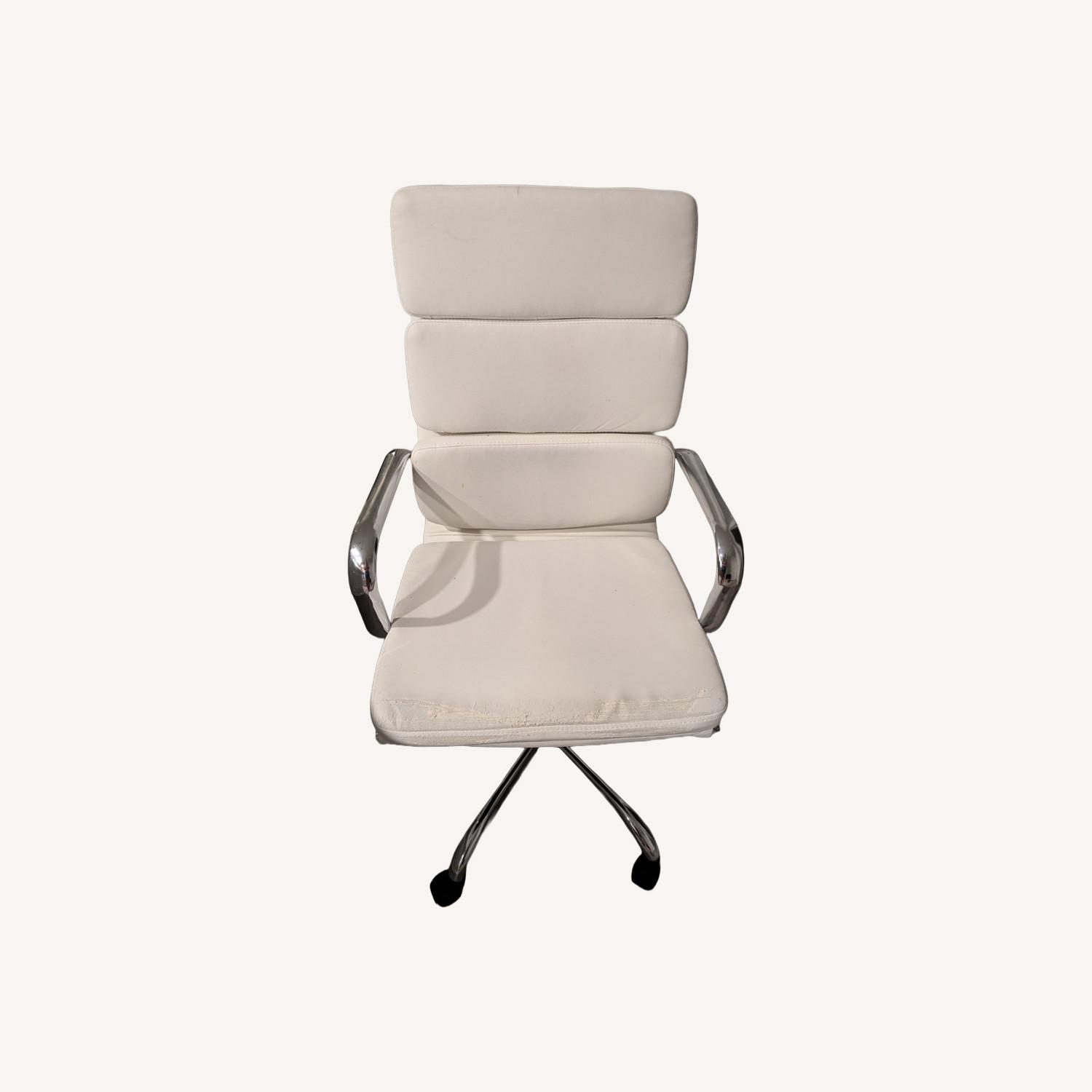 IKEA White Leather Chair - image-0