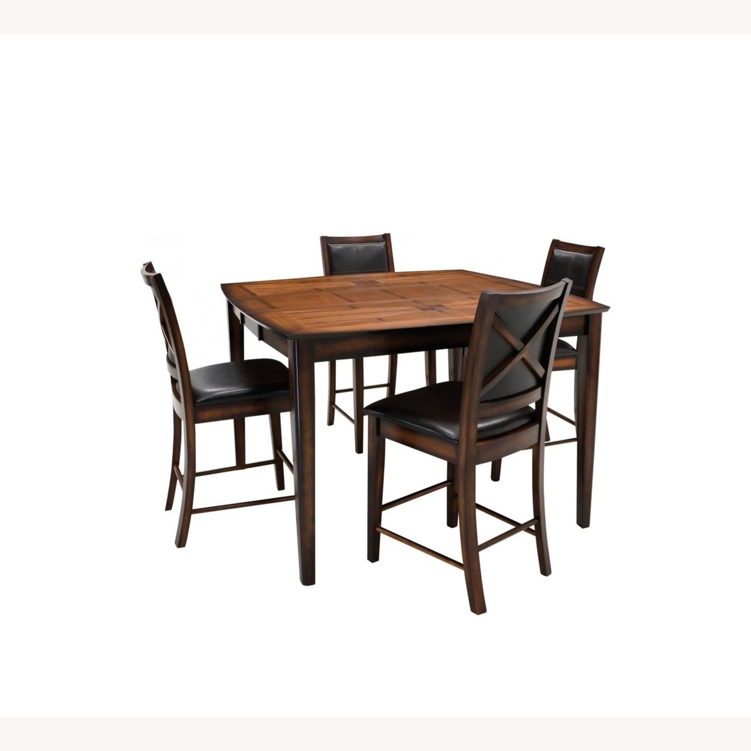 Dark Brown Wood Dining Set - image-1