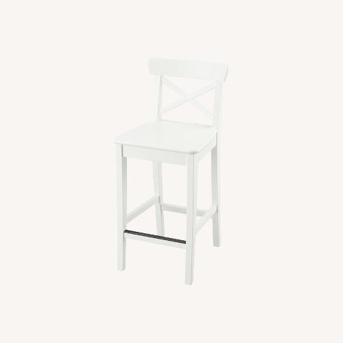 Used IKEA Rosentorp White Wood Stools for sale on AptDeco