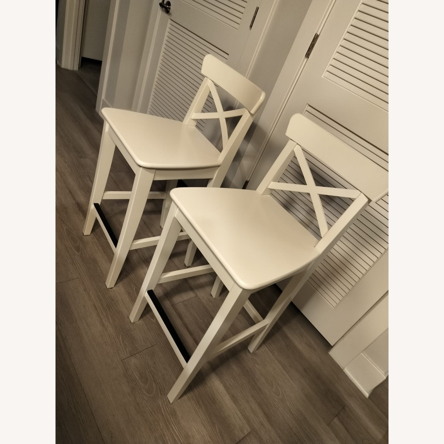 IKEA Rosentorp White Wood Stools - image-3