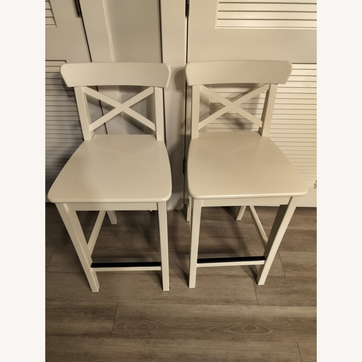 IKEA Rosentorp White Wood Stools - image-1
