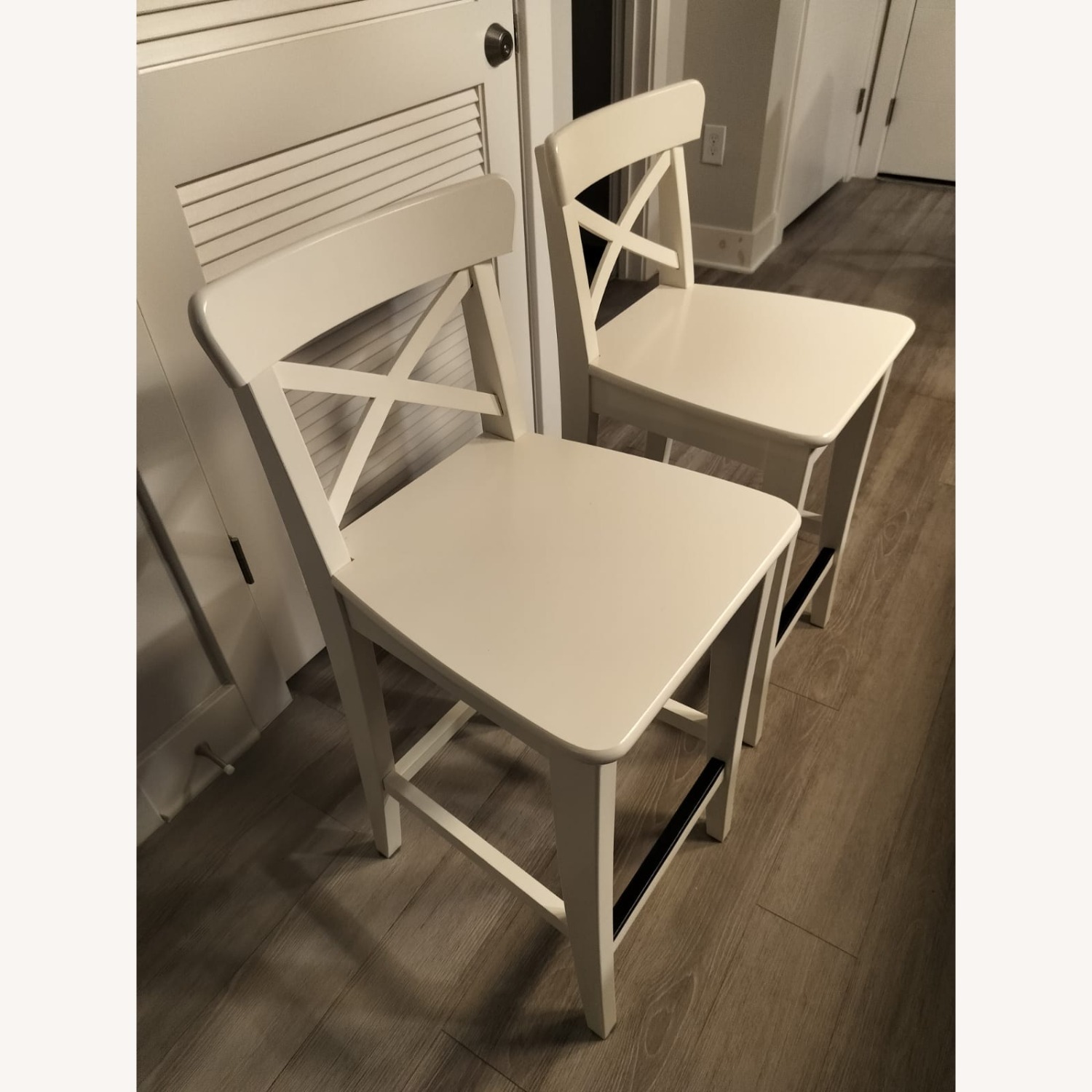 IKEA Rosentorp White Wood Stools - image-2