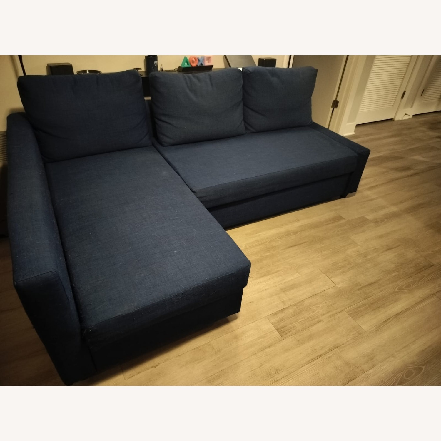 IKEA Blue Fabric Sleeper Sofa - image-3