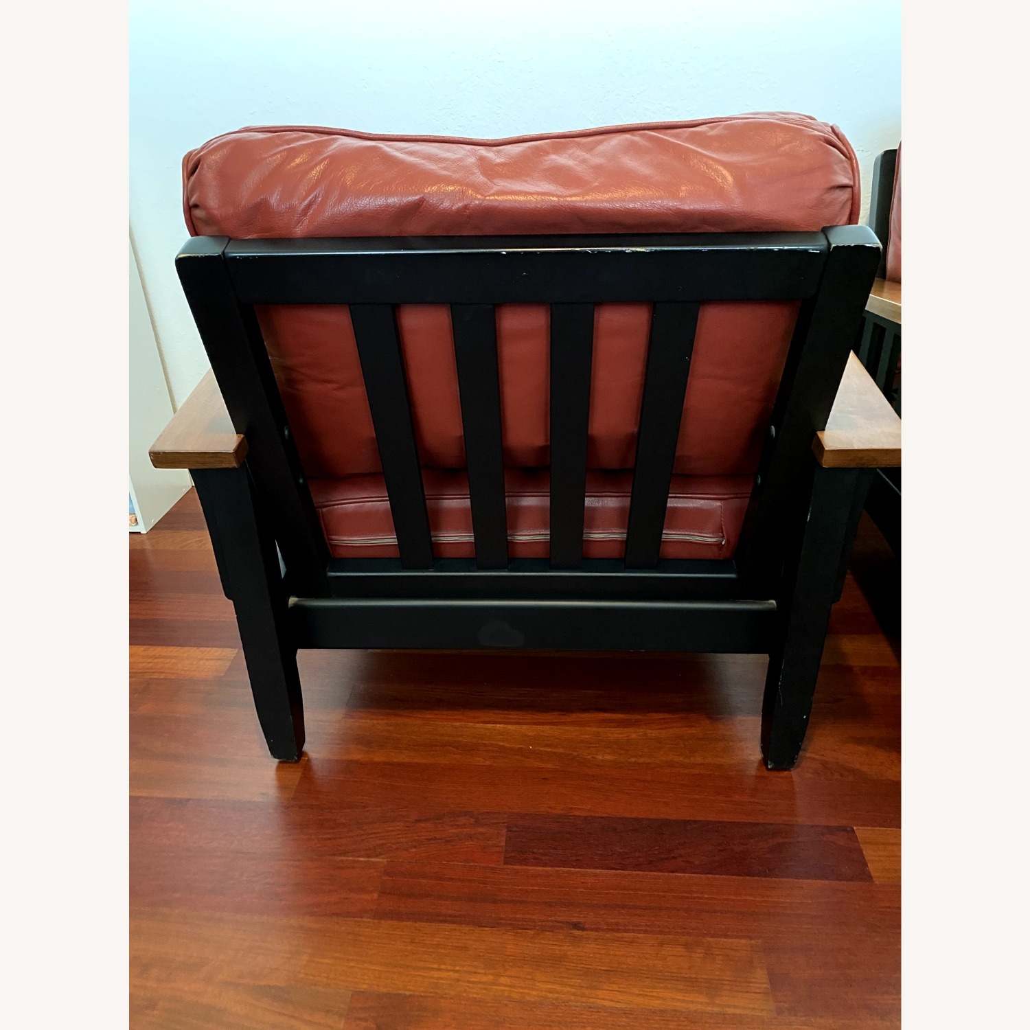 Ethan Allen Armchairs (2) Leather & Solid Wood - image-4