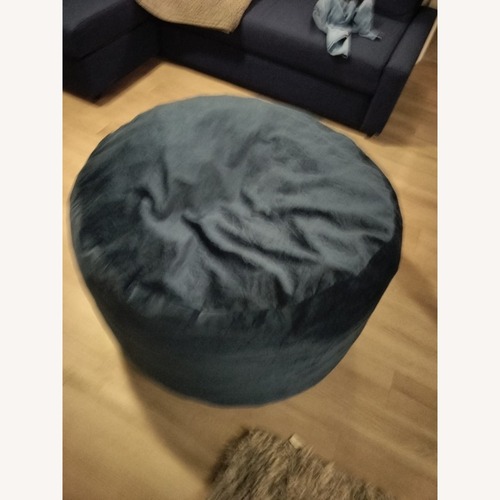 Used Bean Bag Blue Velvet Loveseat for sale on AptDeco