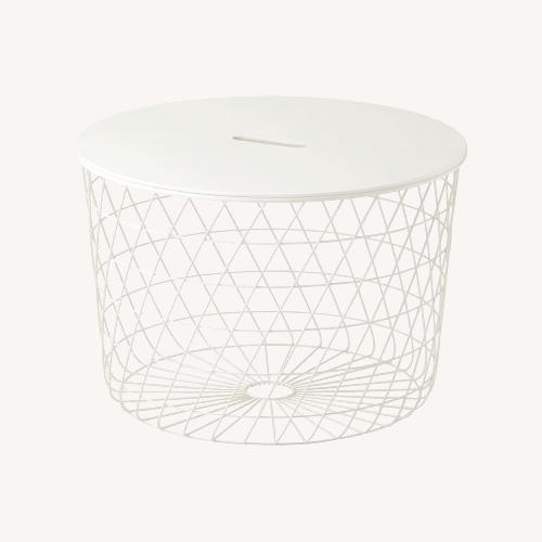 Used IKEA KVISTBRO White Metal Basket for sale on AptDeco