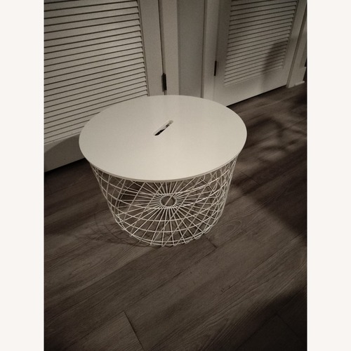Used IKEA KVISTBRO White Metal Basket for sale on AptDeco