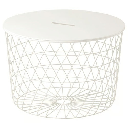 Used IKEA KVISTBRO White Metal Basket for sale on AptDeco