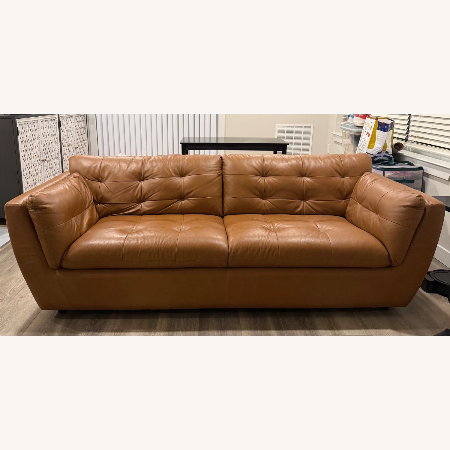 Raymour & Flanigan Dark Brown 3+ Seater Sofa - image-1