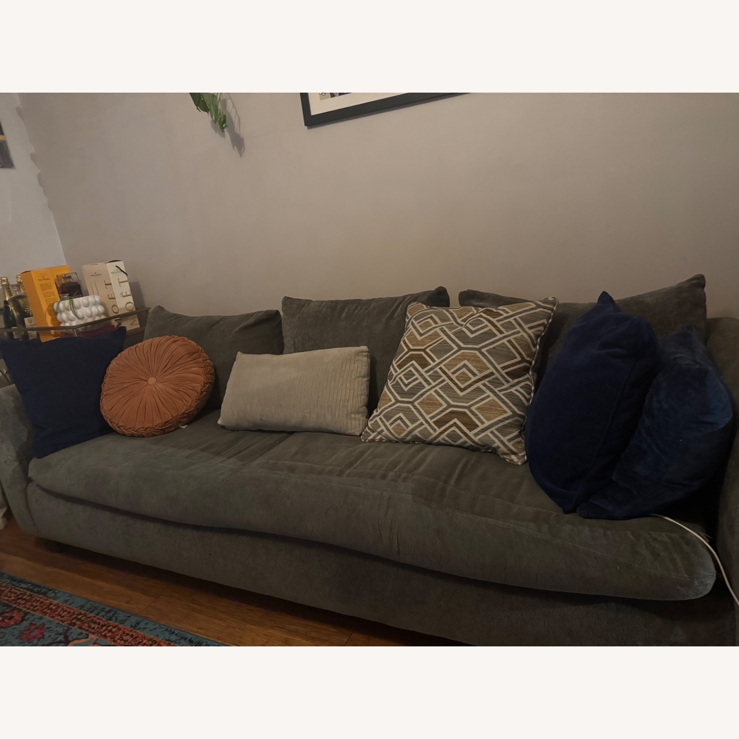 Raymour & Flanigan Dark Gray Fabric 2 Seater Sofa - image-3