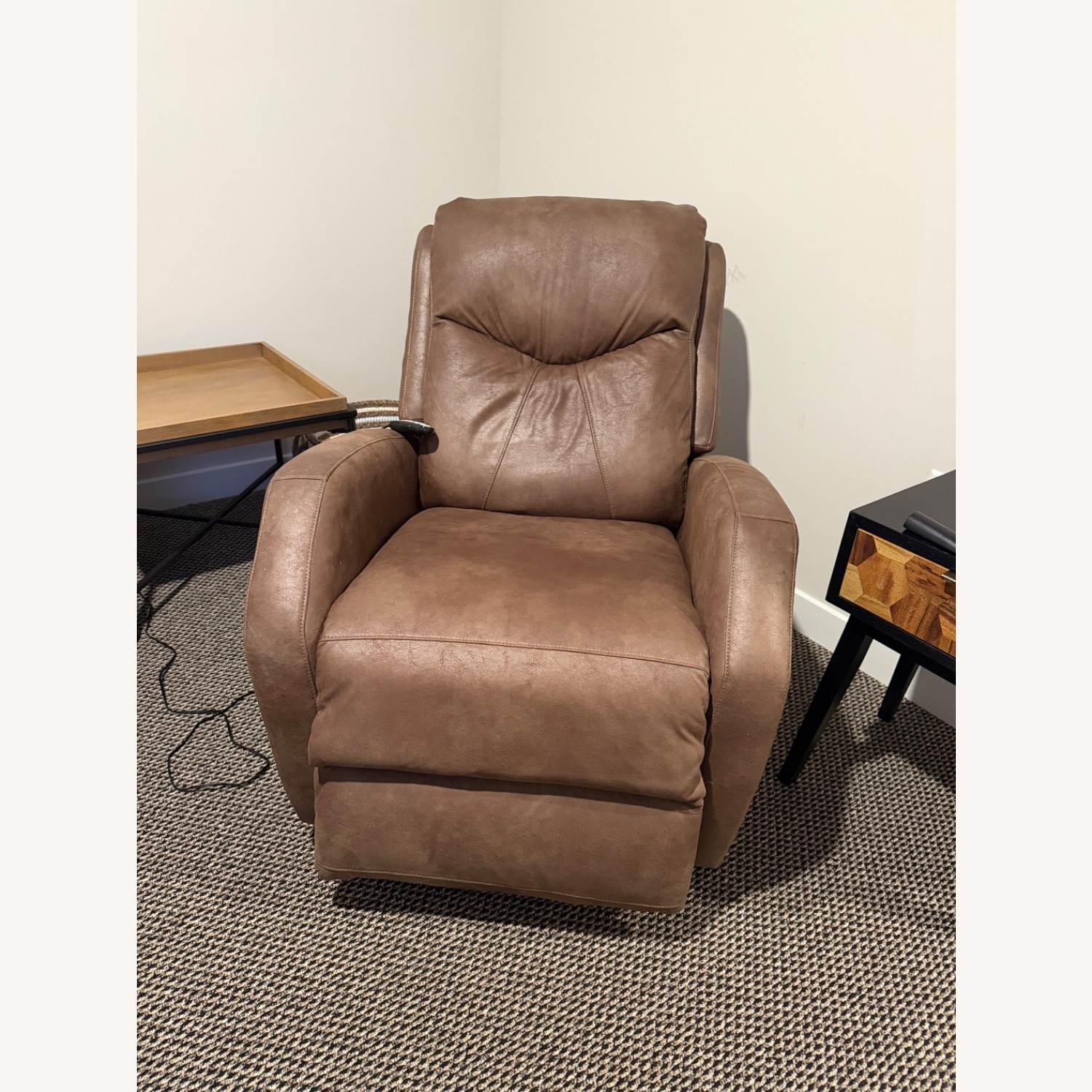Raymour & Flanigan Dark Brown Recliner - image-1