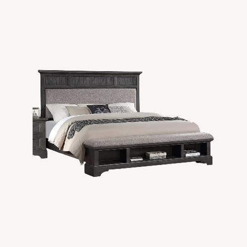 Used Dark Gray Wood King Bed for sale on AptDeco