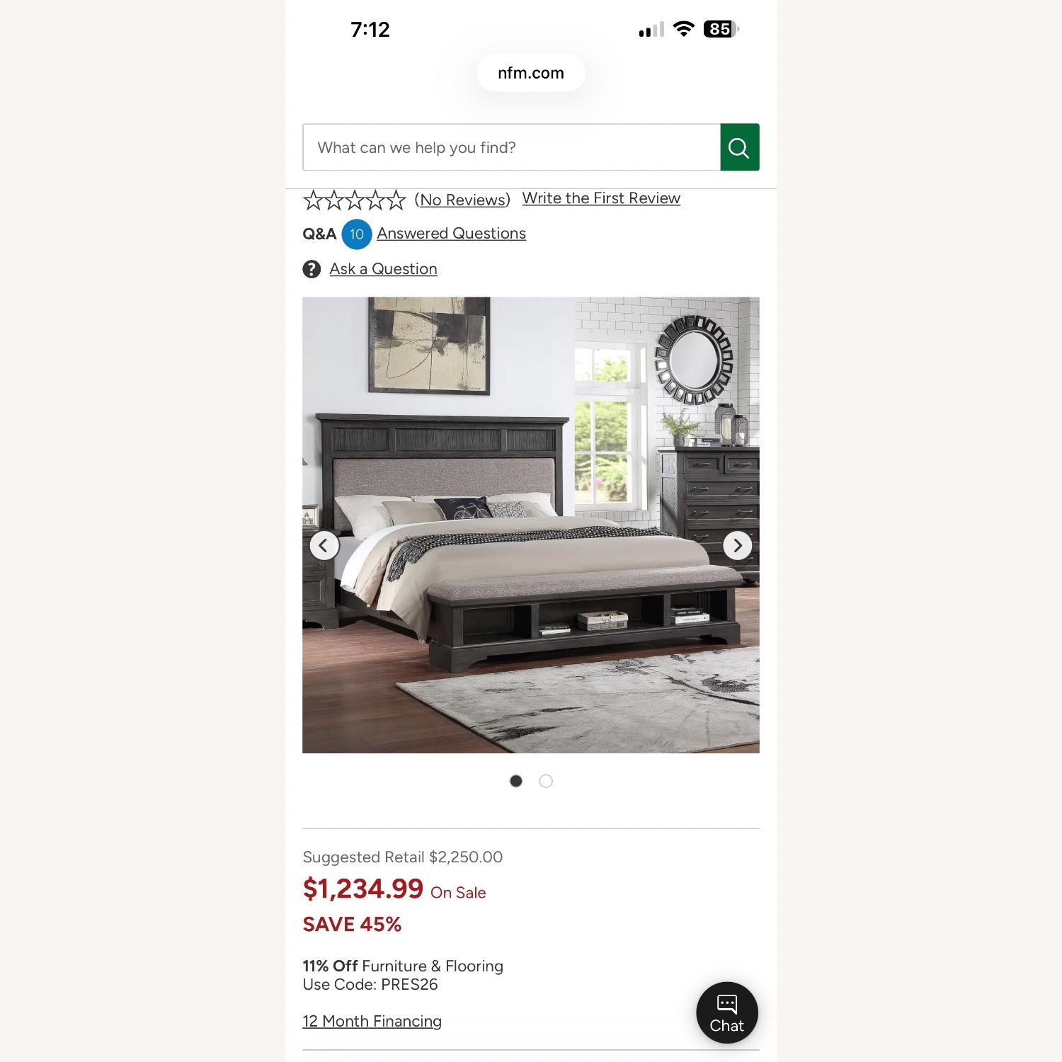 Dark Gray Wood King Bed - image-4