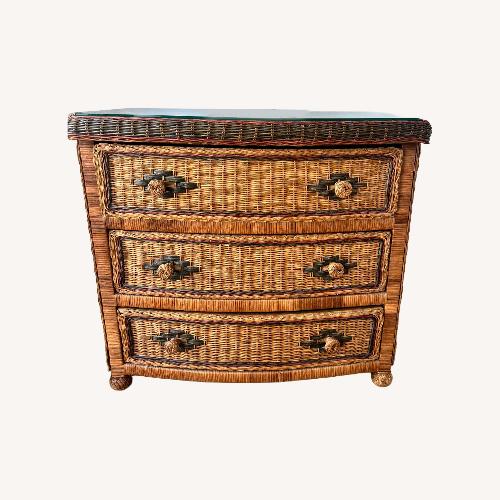 Used Vintage Rattan 3 Drawer Dresser  for sale on AptDeco