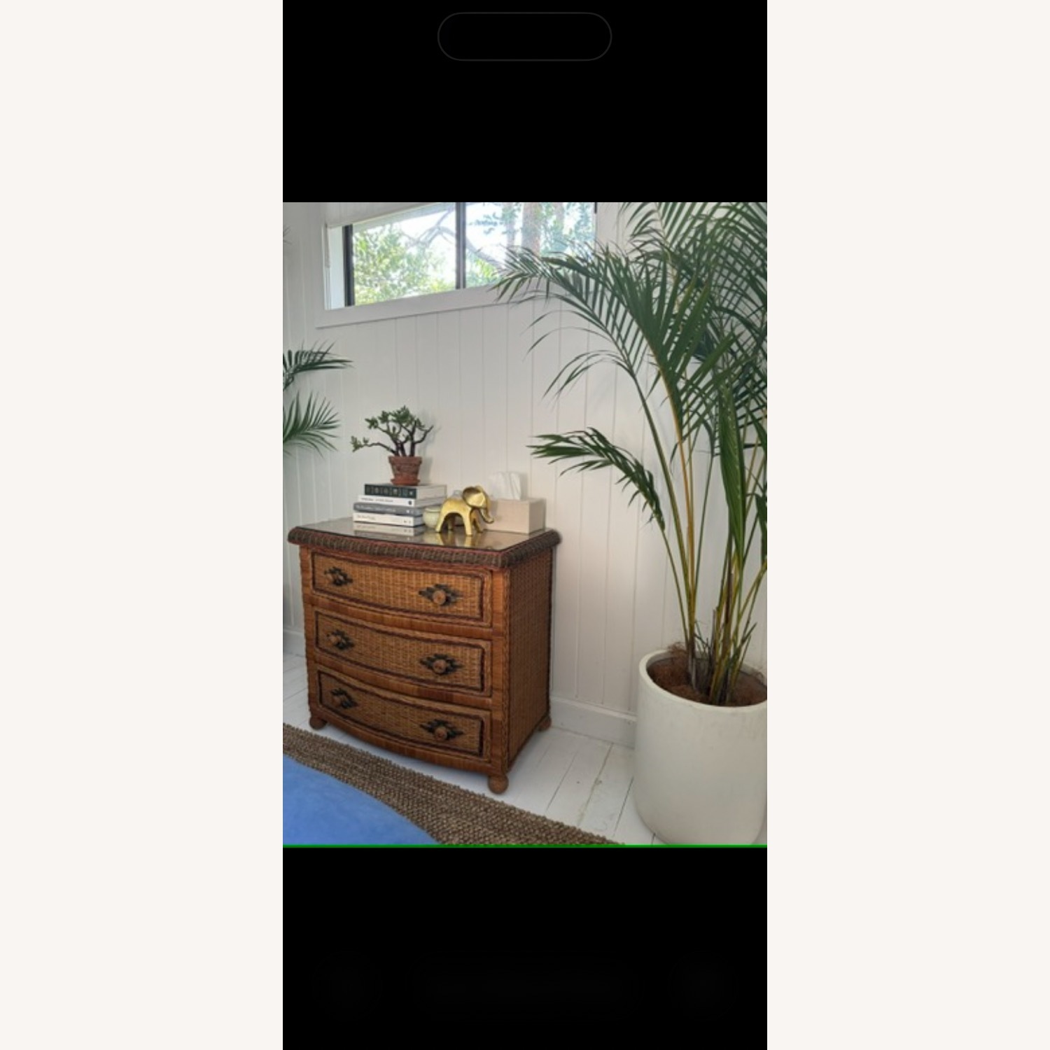 Vintage Rattan 3 Drawer Dresser  - image-1