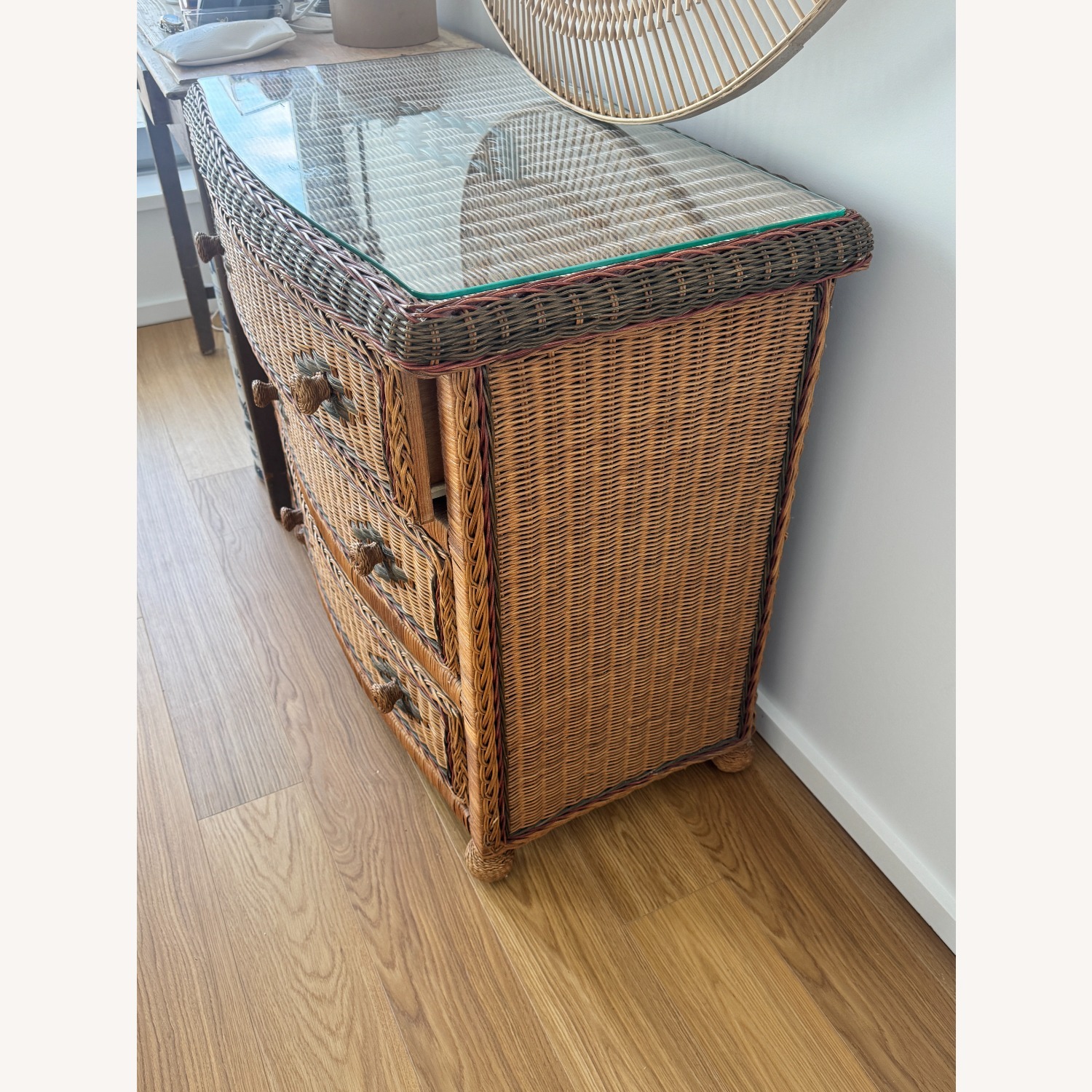 Vintage Rattan 3 Drawer Dresser  - image-4