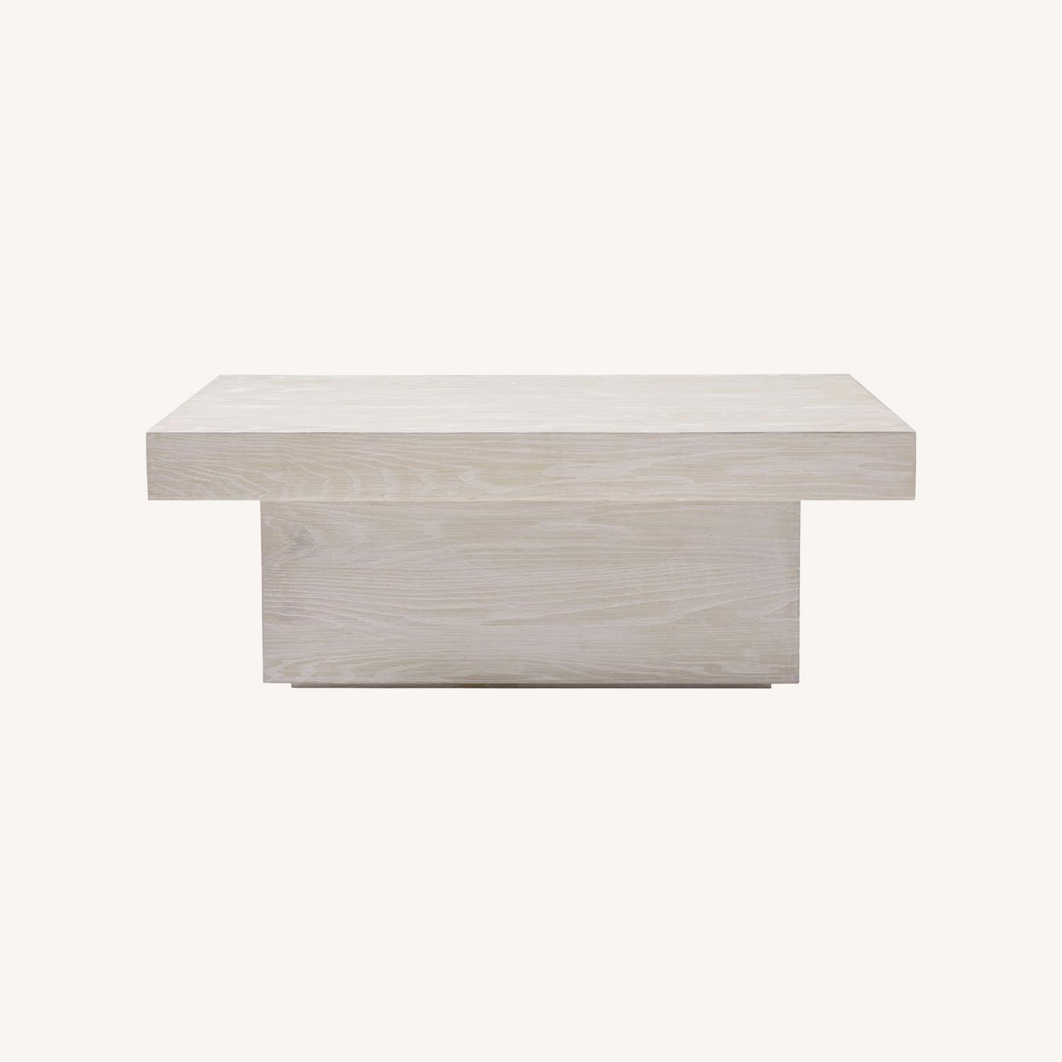 West Elm Volume White Wood Coffee Table - image-0