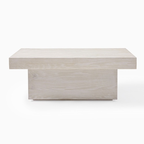 Used West Elm Volume White Wood Coffee Table for sale on AptDeco