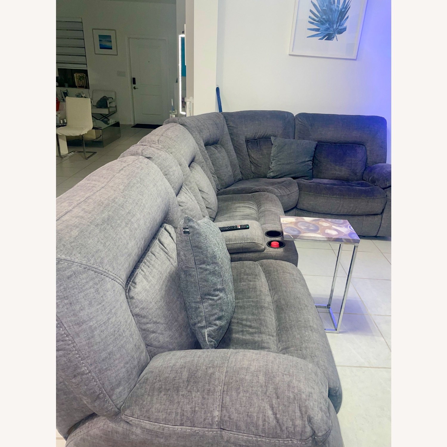 Rooms To Go  Dark Gray Fabric 3+ Piece Sectional - image-3