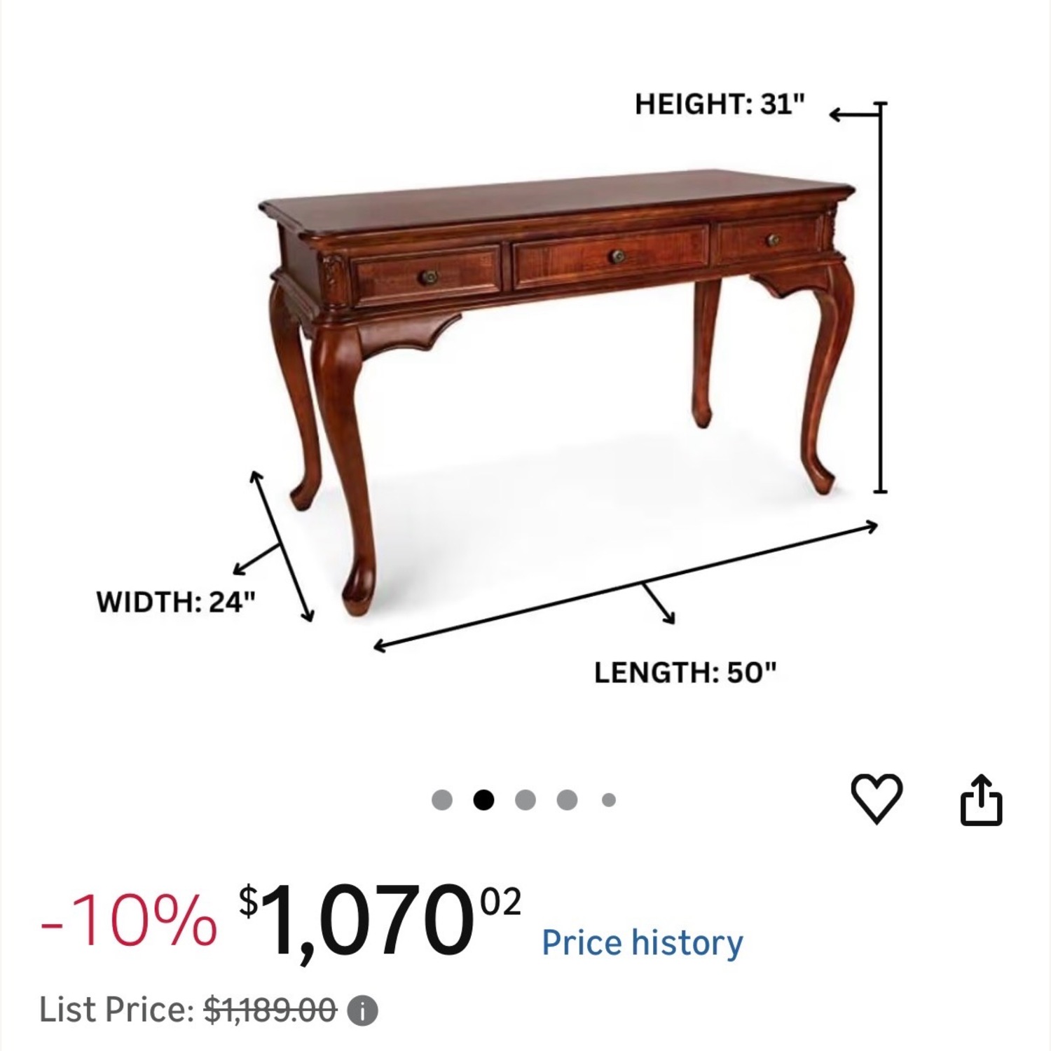 All Things Cedar Dark Brown Wood Desk - image-3