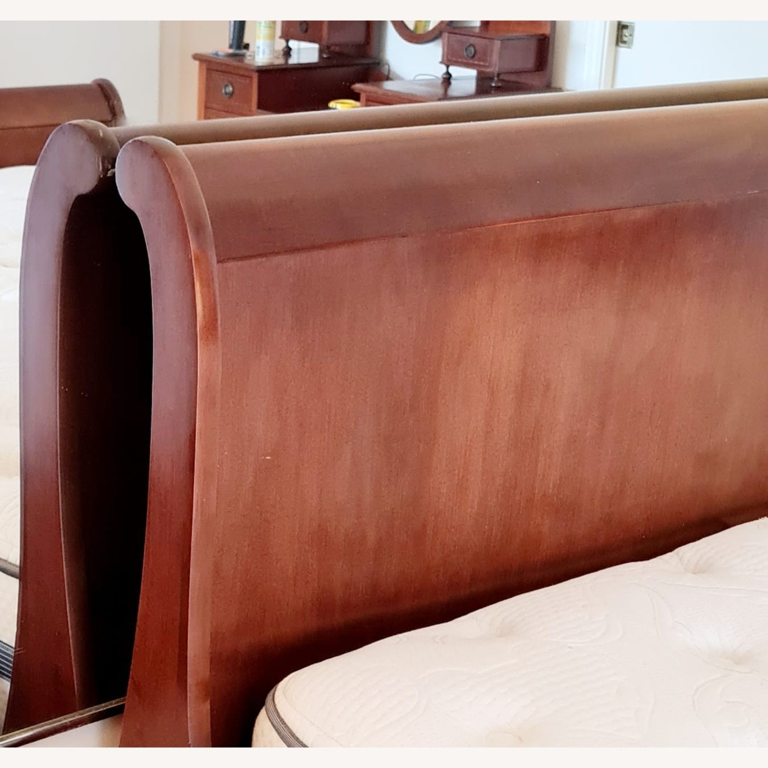 Wood Queen Sleigh Bed – Cherry Finish - image-4