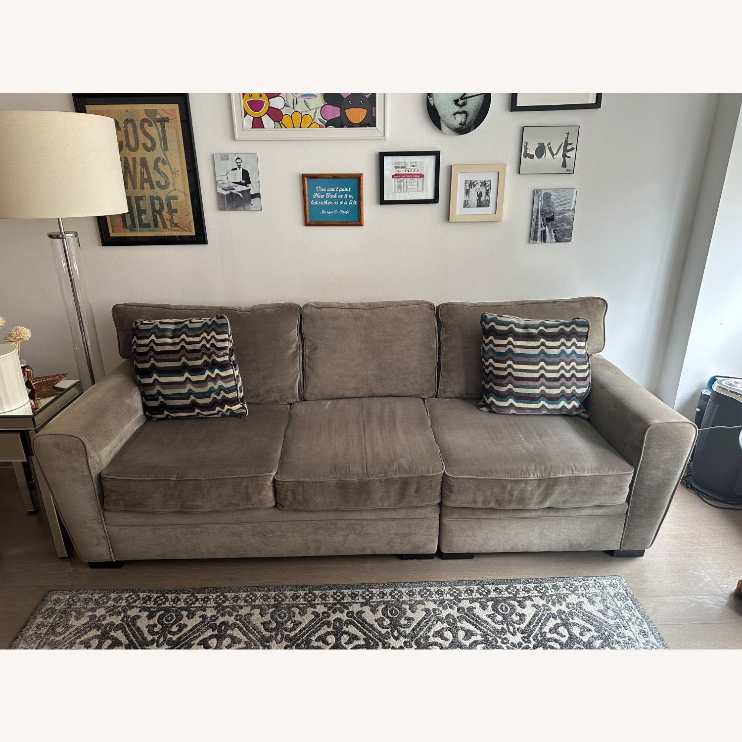 Raymour & Flanigan Light Gray 2 Piece Sectional - image-0