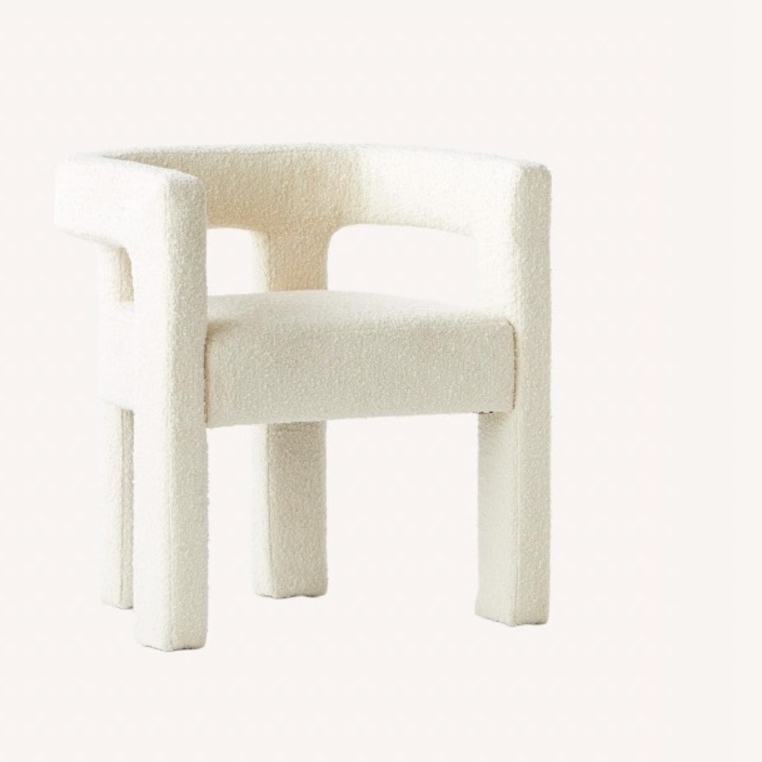 CB2 Stature Ivory Boucle Dining Armchair - image-1