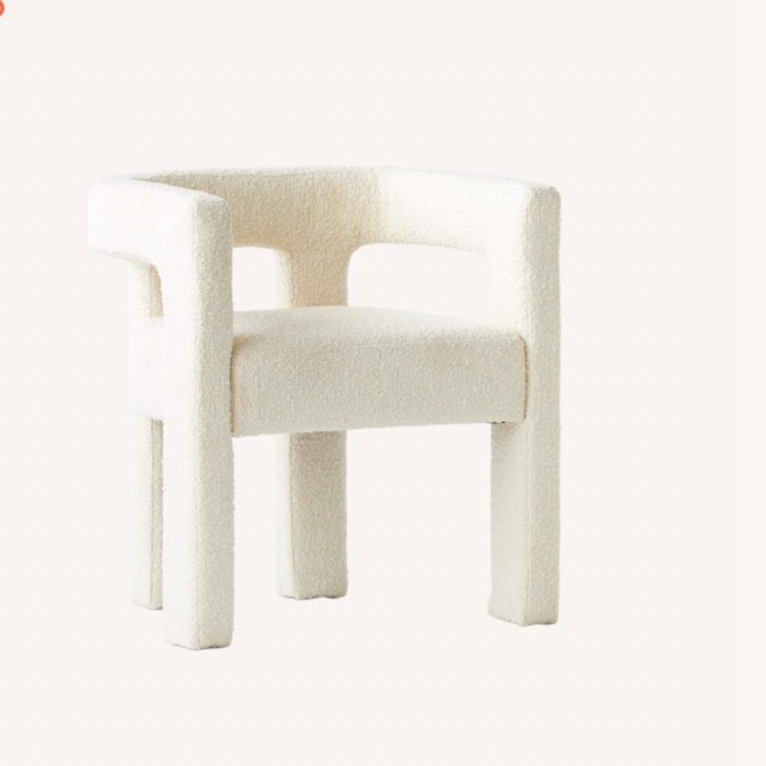 CB2 Stature Ivory Boucle Dining Armchair - image-0