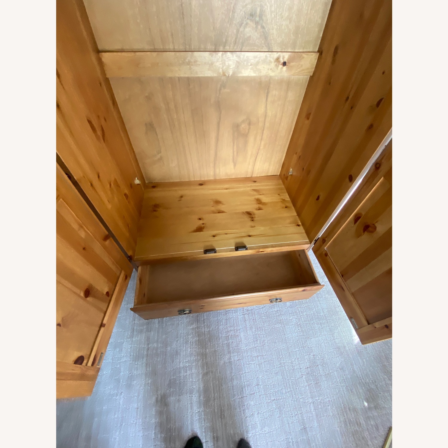 Solid Pine English Wardrobe - image-5