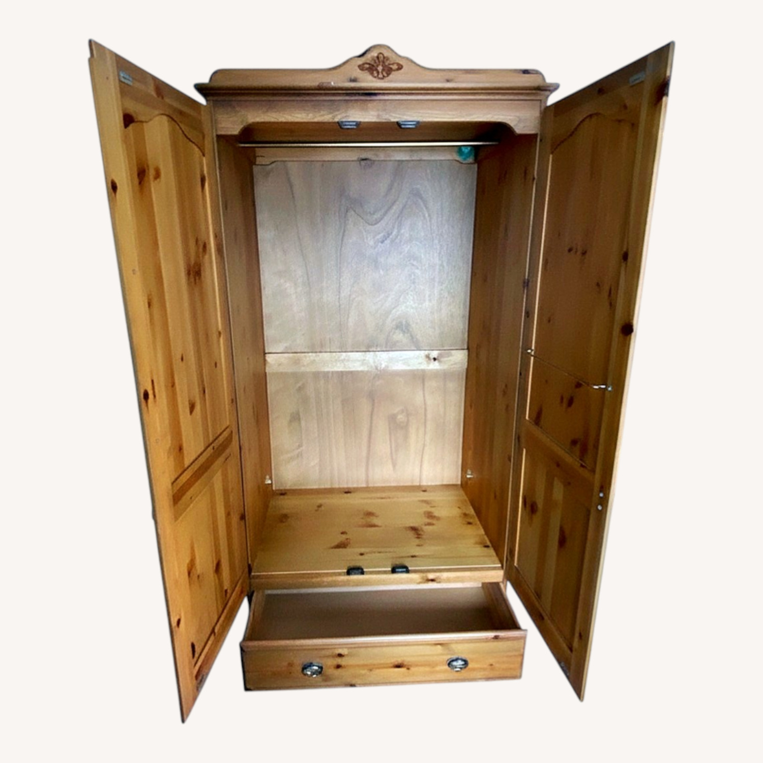 Solid Pine English Wardrobe - image-0