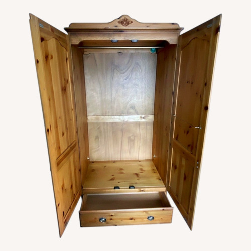 Used Solid Pine English Wardrobe for sale on AptDeco