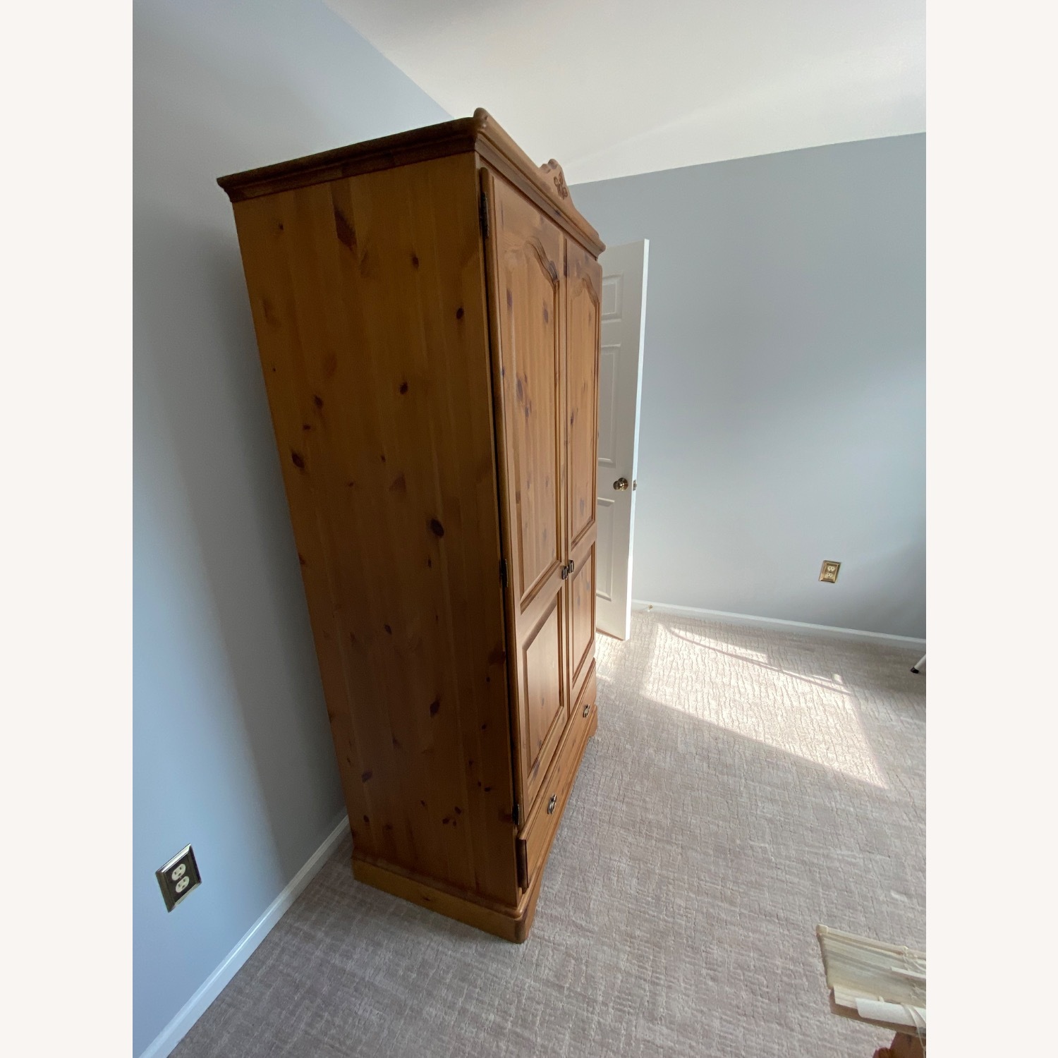 Solid Pine English Wardrobe - image-3
