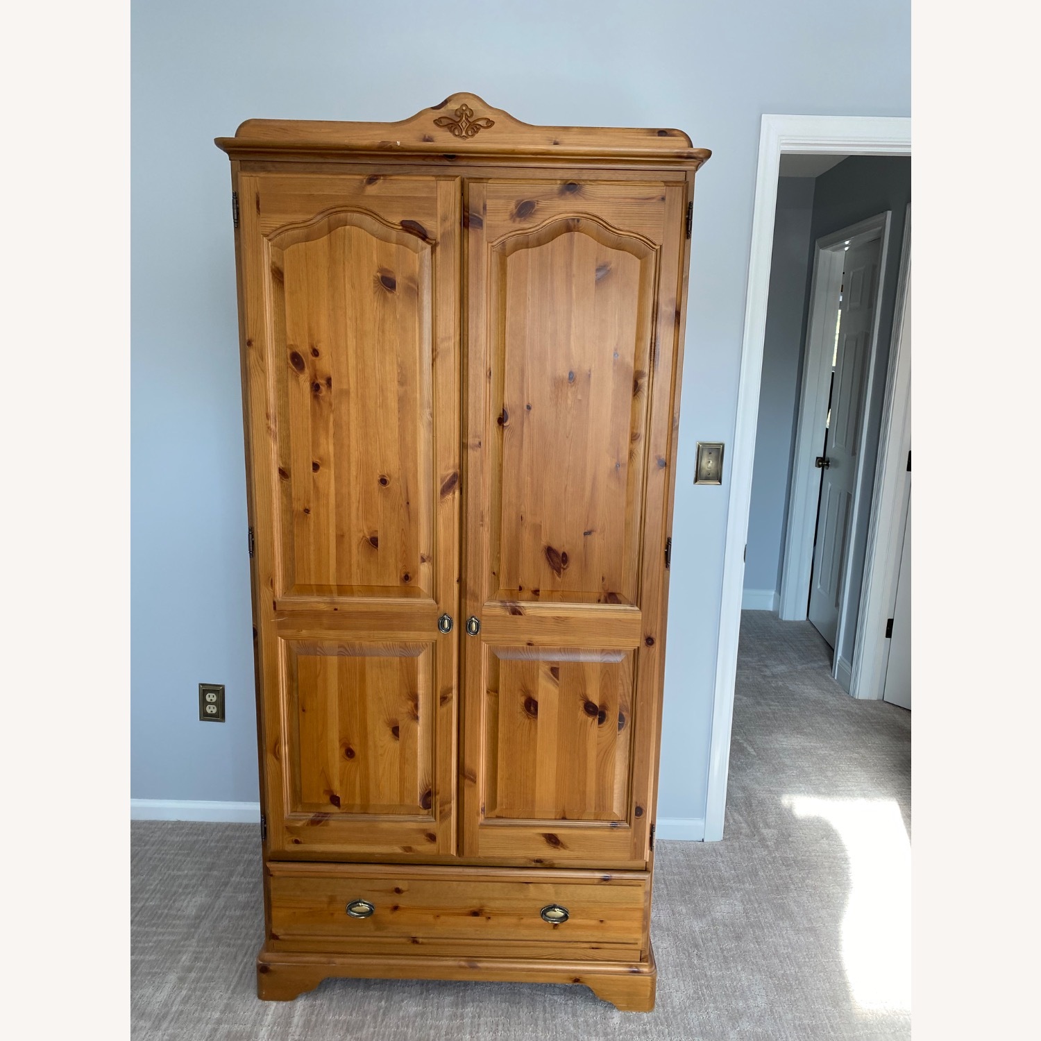 Solid Pine English Wardrobe - image-4