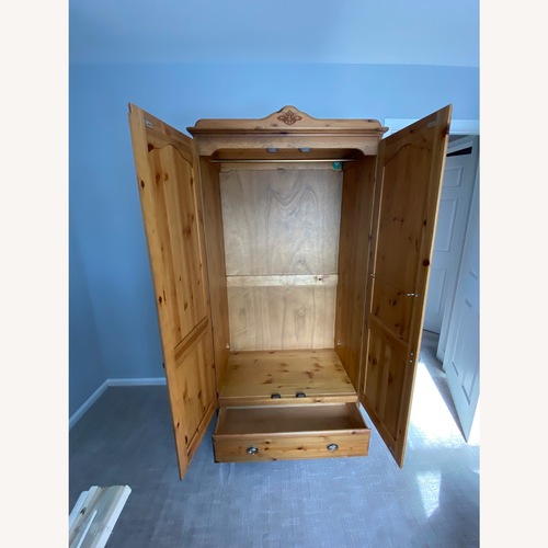 Used Solid Pine English Wardrobe for sale on AptDeco