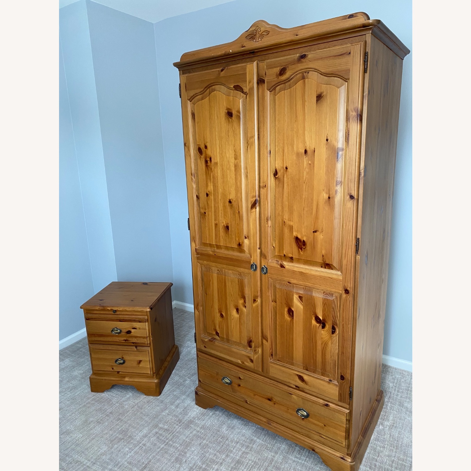 Solid Pine English Wardrobe - image-8