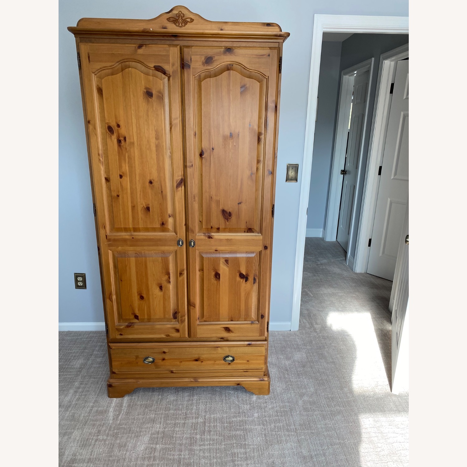 Solid Pine English Wardrobe - image-6