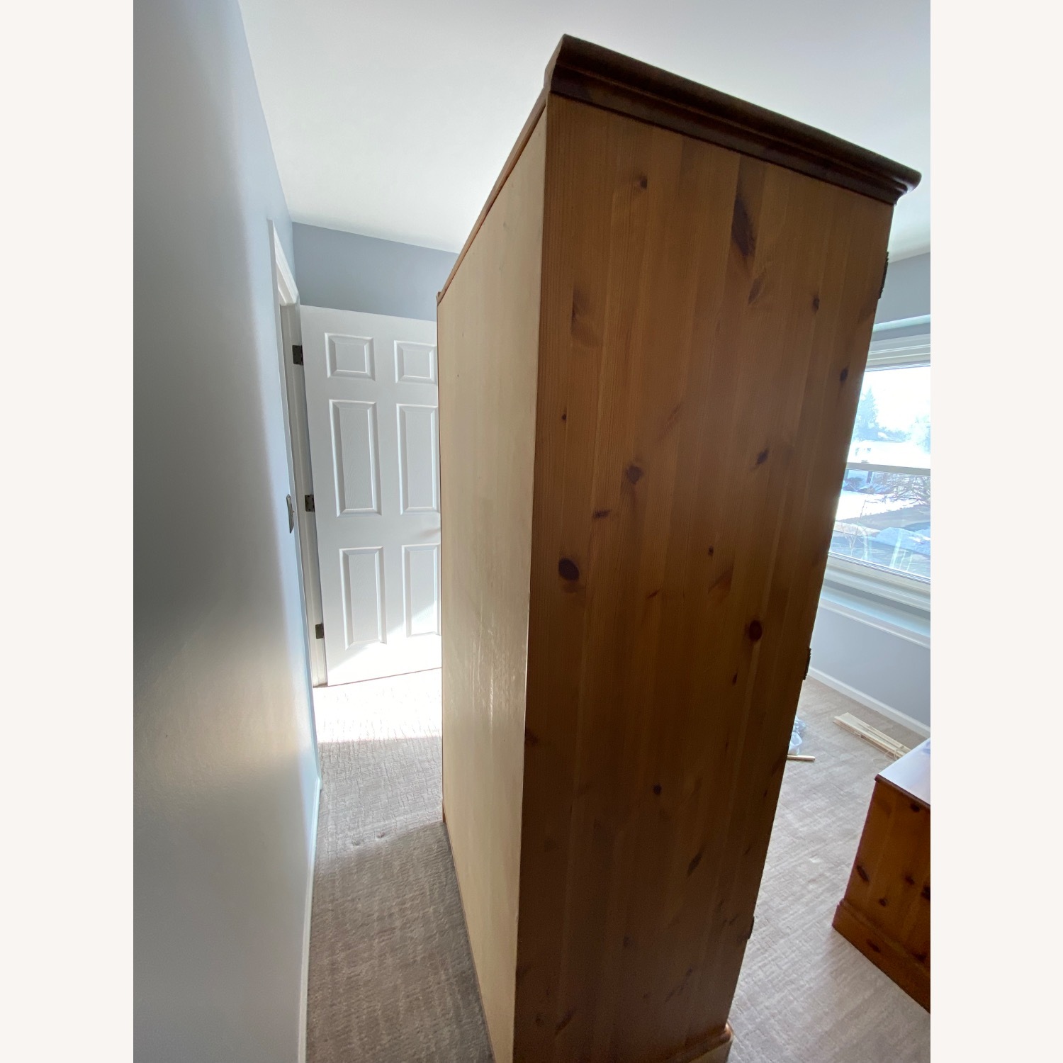 Solid Pine English Wardrobe - image-7