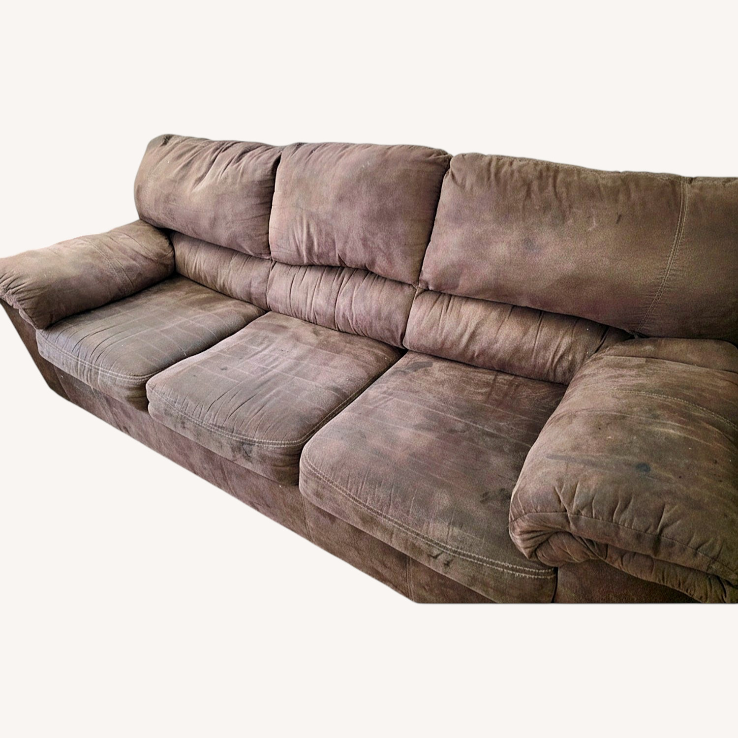 Ashley Furniture Dark Brown Fabric 3+ Seater Sofa - image-0