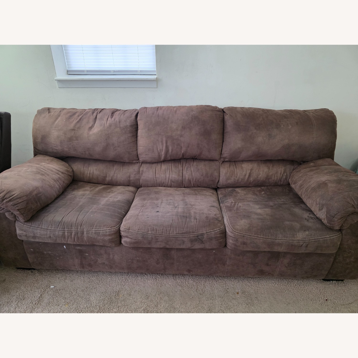 Ashley Furniture Dark Brown Fabric 3+ Seater Sofa - image-4