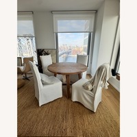 Timber Dining Set with 4 Linen Chairs